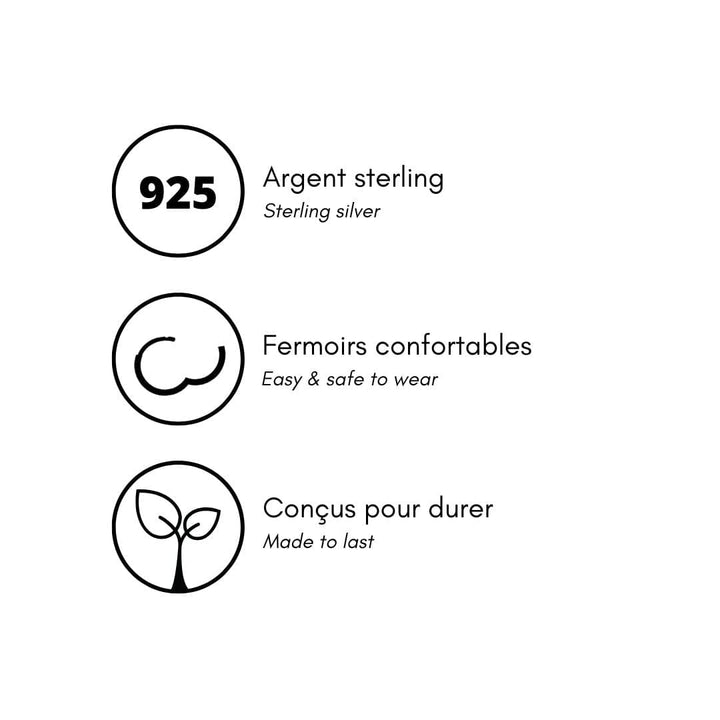 Mathieu Blanchard Boucles d'oreilles Argent Boucles d'oreilles Huggies Gouttes en argent sterling