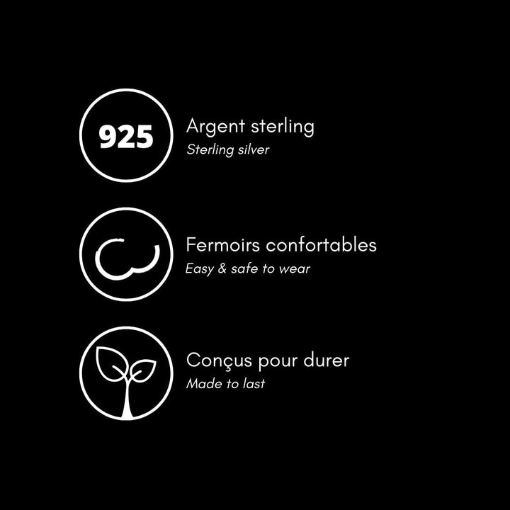 Mathieu Blanchard Boucles d'oreilles Argent Boucles d'oreilles Huggies Scintillante en argent sterling