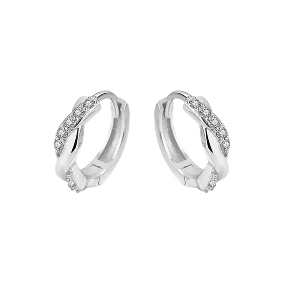 Mathieu Blanchard Boucles d'oreilles Argent Boucles d'oreilles Huggies Scintillante Torsade en argent sterling