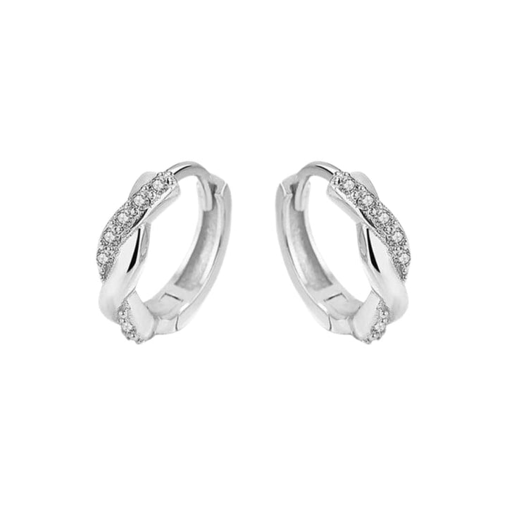Mathieu Blanchard Boucles d'oreilles Argent Boucles d'oreilles Huggies Scintillante Torsade en argent sterling