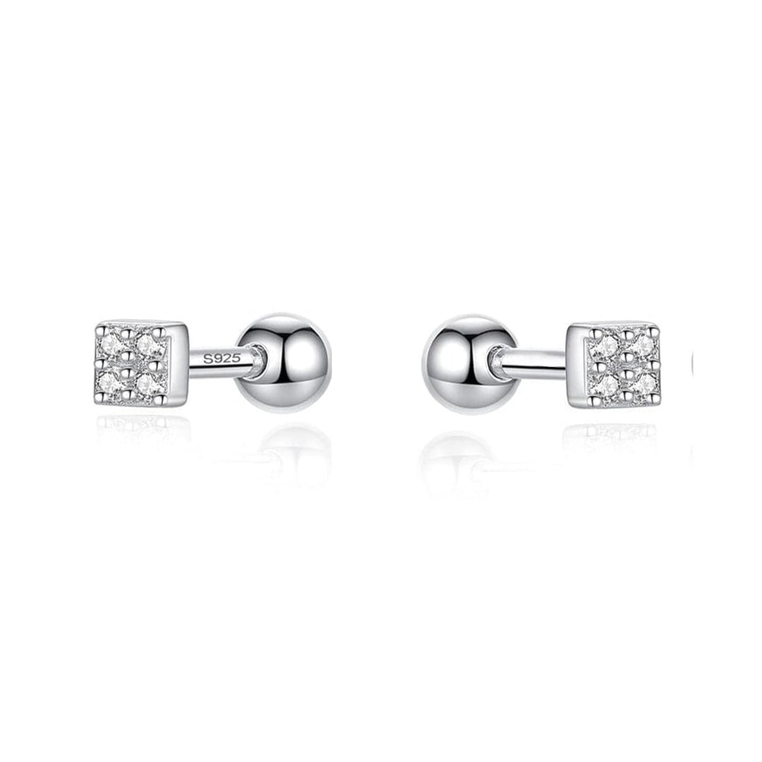 Mathieu Blanchard Boucles d'oreilles Argent Boucles d'oreilles Les Mini Carrés en argent sterling