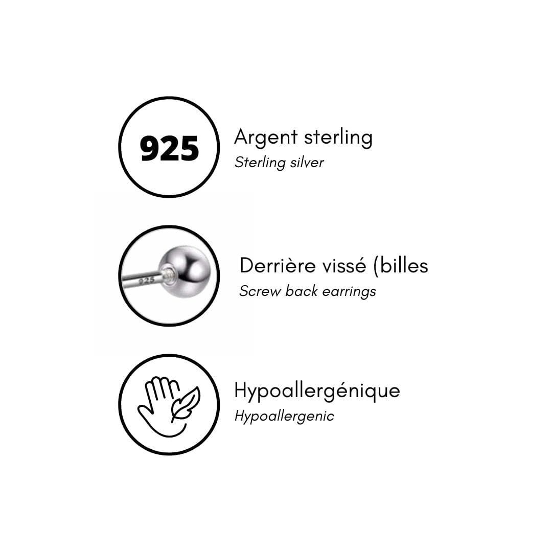 Mathieu Blanchard Boucles d'oreilles Argent Boucles d'oreilles Trinity en argent sterling