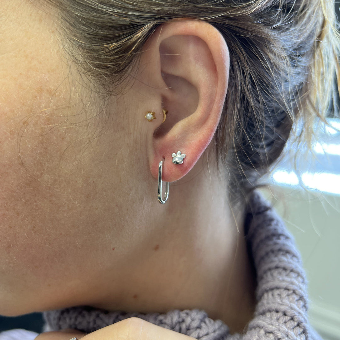 Mathieu Blanchard Boucles d'oreilles Boucles d'oreilles Huggies 18mm en argent sterling