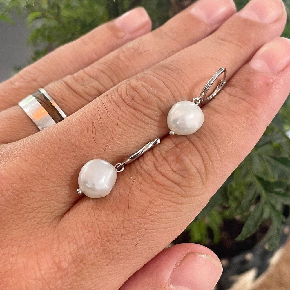 Mathieu Blanchard Boucles d'oreilles Boucles d'oreilles Huggies Perles Baroques en argent sterling