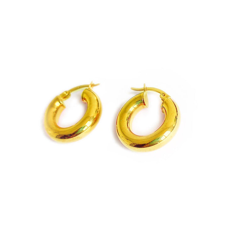 Mathieu Blanchard Chaîne Doré / 20 mm Boucles d'oreilles anneaux 20 ou 40mm minimalistes en argent sterling