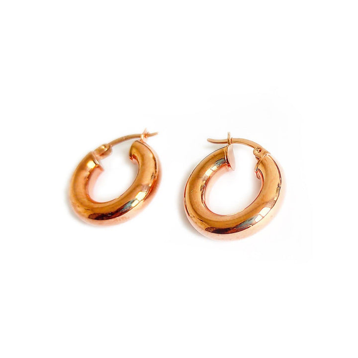 Mathieu Blanchard Chaîne Rosé / 20 mm Boucles d'oreilles anneaux 20 ou 40mm minimalistes en argent sterling