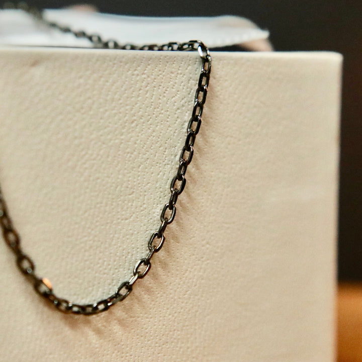 Mathieu Blanchard Colliers Chaîne Rolo en argent sterling oxydé