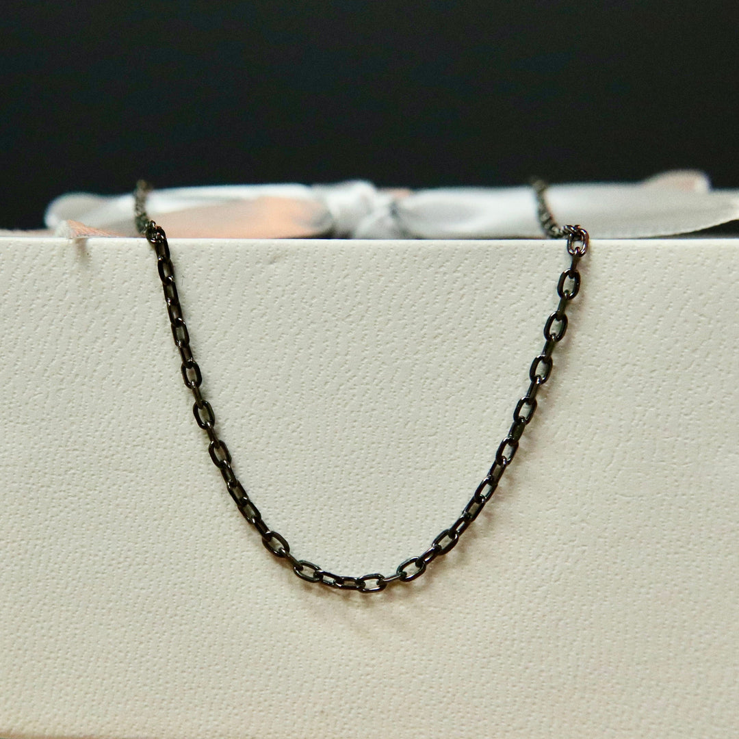 Mathieu Blanchard Colliers Chaîne Rolo en argent sterling oxydé