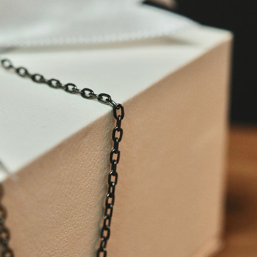 Mathieu Blanchard Colliers Chaîne Rolo en argent sterling oxydé