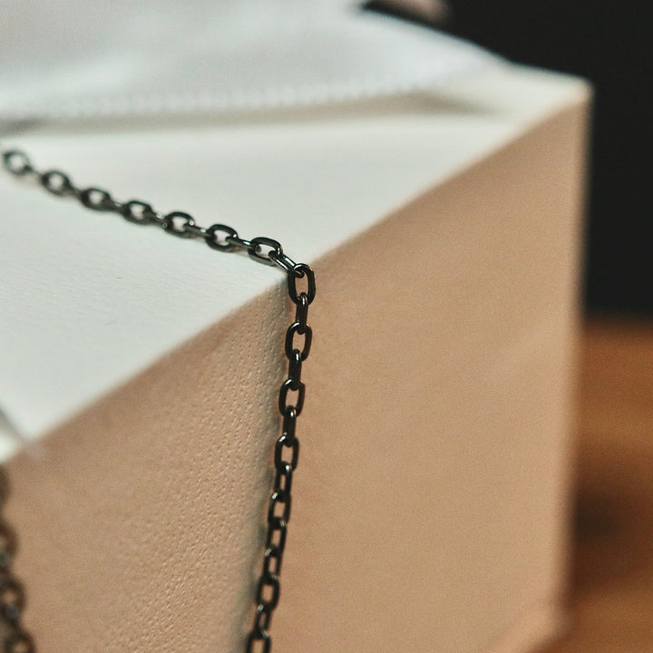 Mathieu Blanchard Colliers Chaîne Rolo en argent sterling oxydé