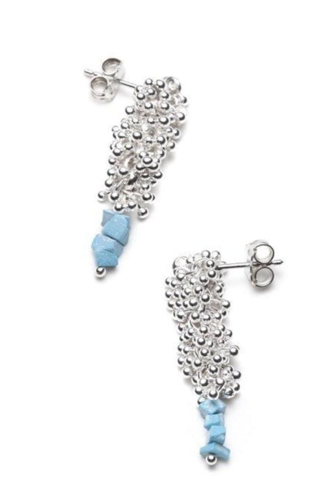 Michaud Michaud Boucles d'oreille Pendants d'oreilles ShikShok avec turquoises et argent