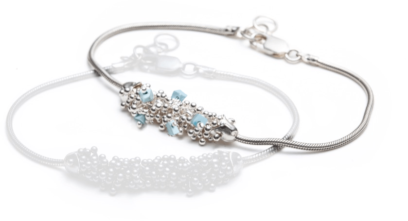 Michaud Michaud Bracelet Bracelet avec un pouce de ShikShok en argent, garni de turquoises