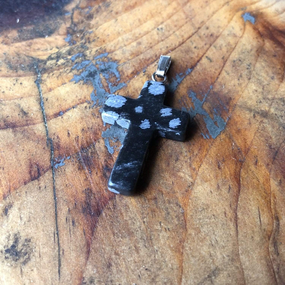 - Pendentif croix en pierre et argent