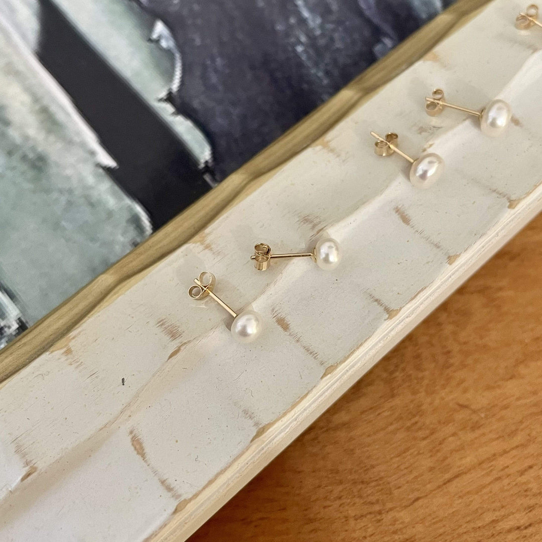 - Perles d’eau douce 3mm à 8mm sur or jaune 14K