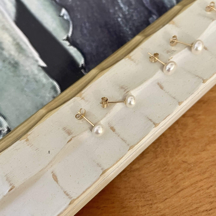 - Perles d’eau douce 3mm à 8mm sur or jaune 14K