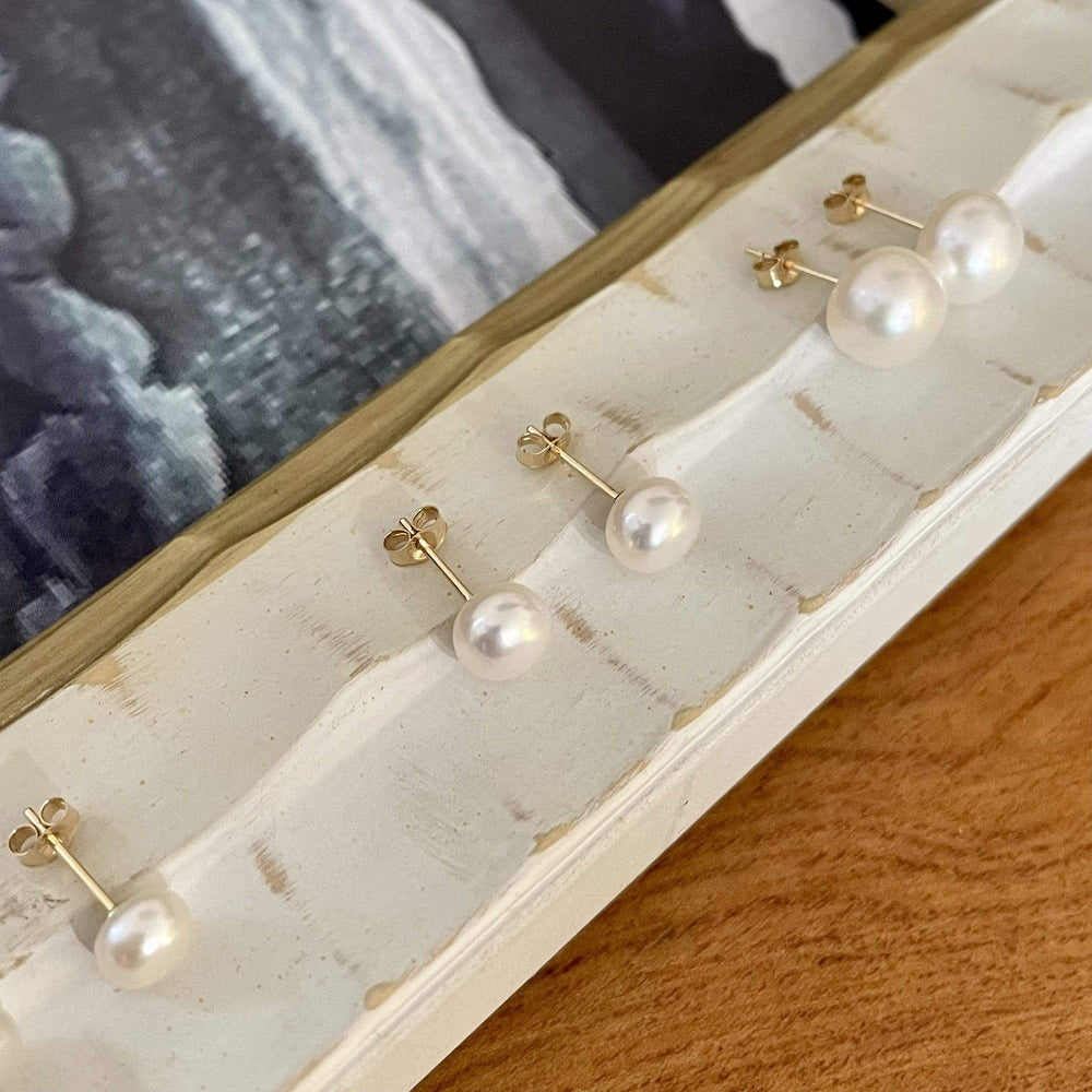 - Perles d’eau douce 3mm à 8mm sur or jaune 14K