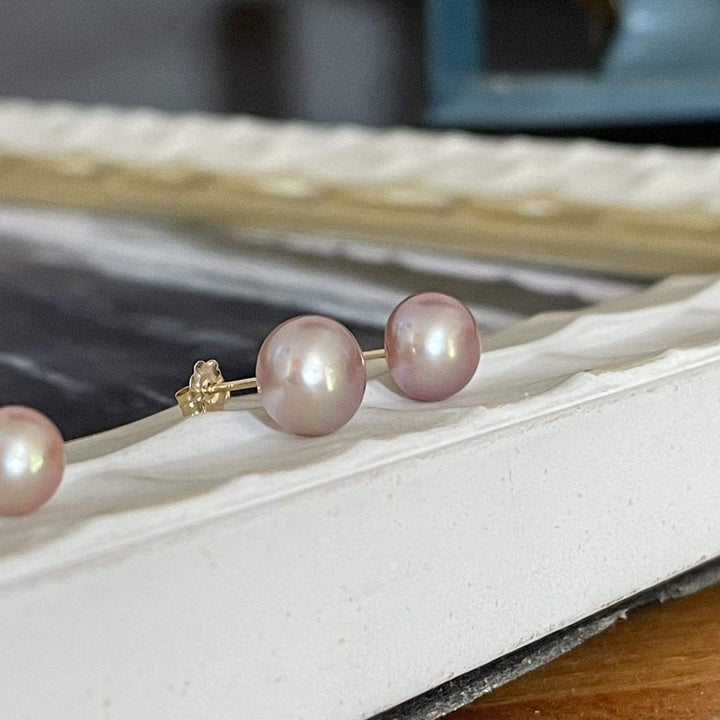 - Perles d’eau douce 3mm à 8mm sur or jaune 14K