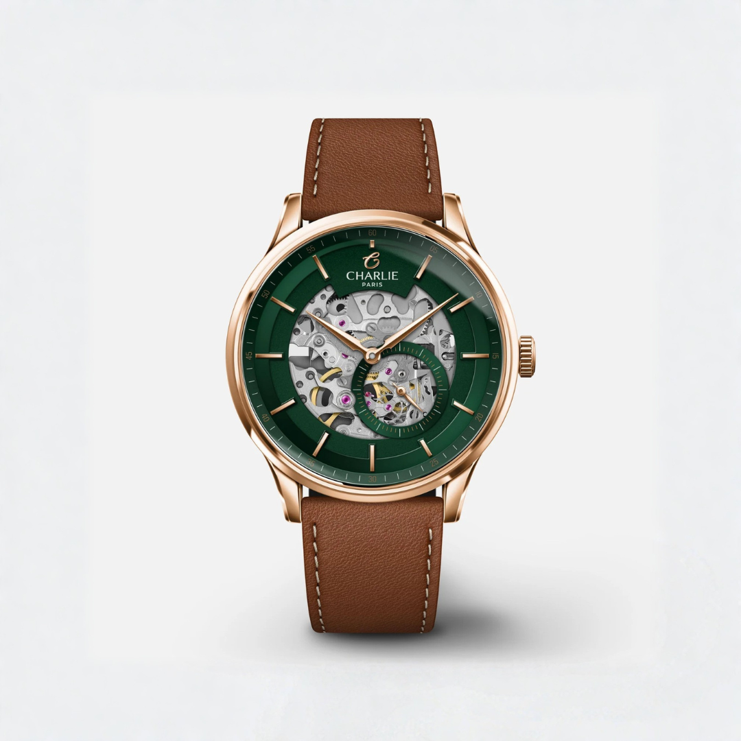Montre Charlie Paris Initial Vert &amp; Dore 40mm