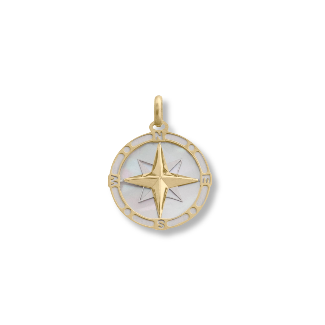 Pendentif Boussole en or jaune 10K