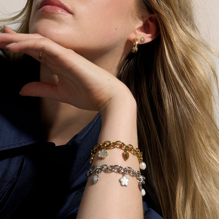 Josephine II Stainless Steel Huggie Earrings
