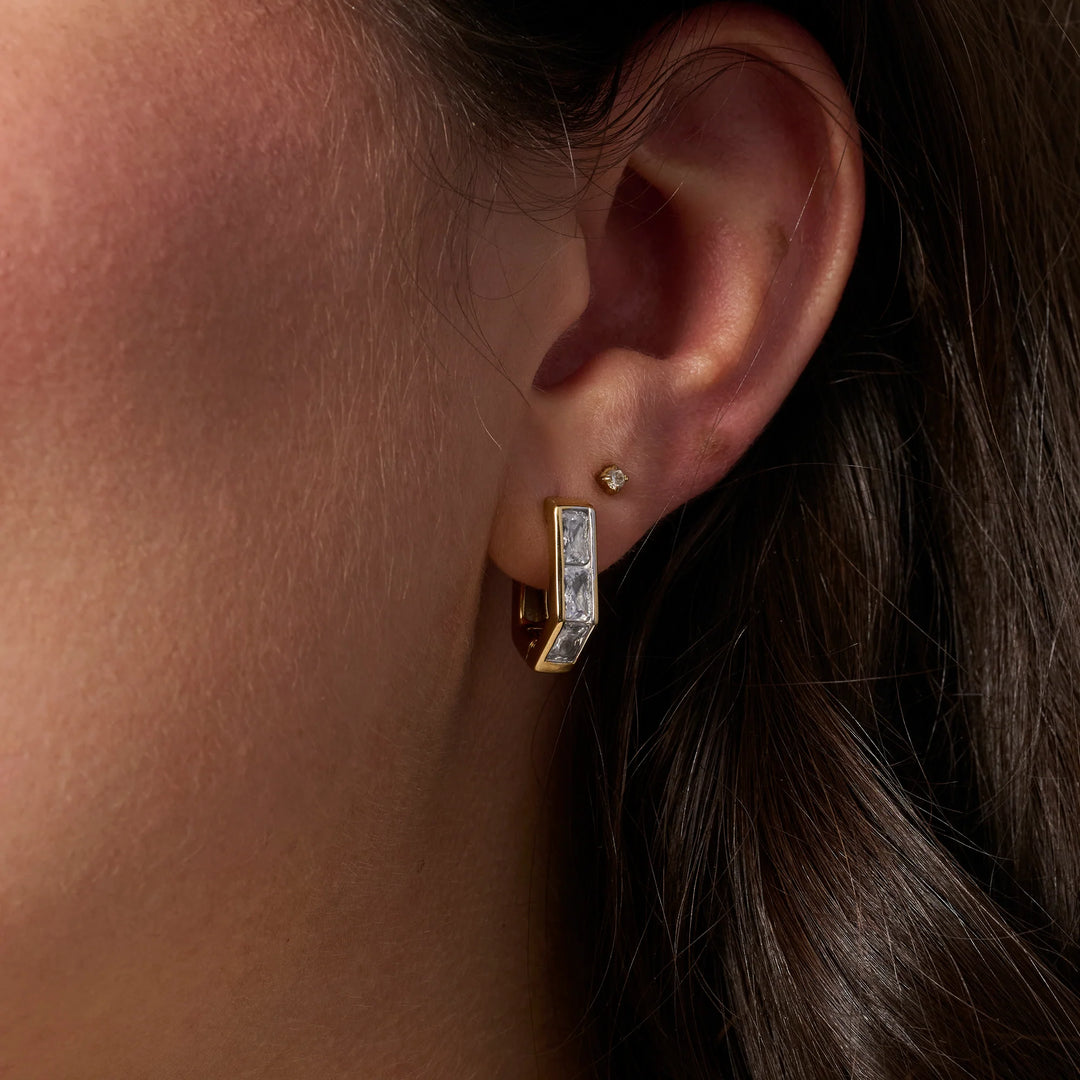 Montclair Stainless Steel Huggie Earrings
