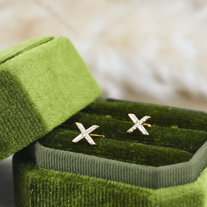 Sterling silver X earrings