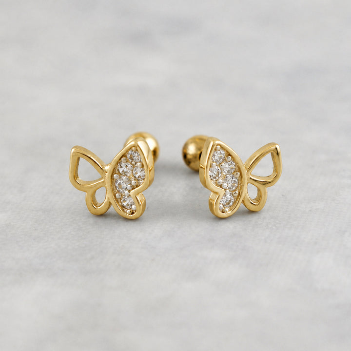 Sterling Silver Sparkling Butterfly Earrings