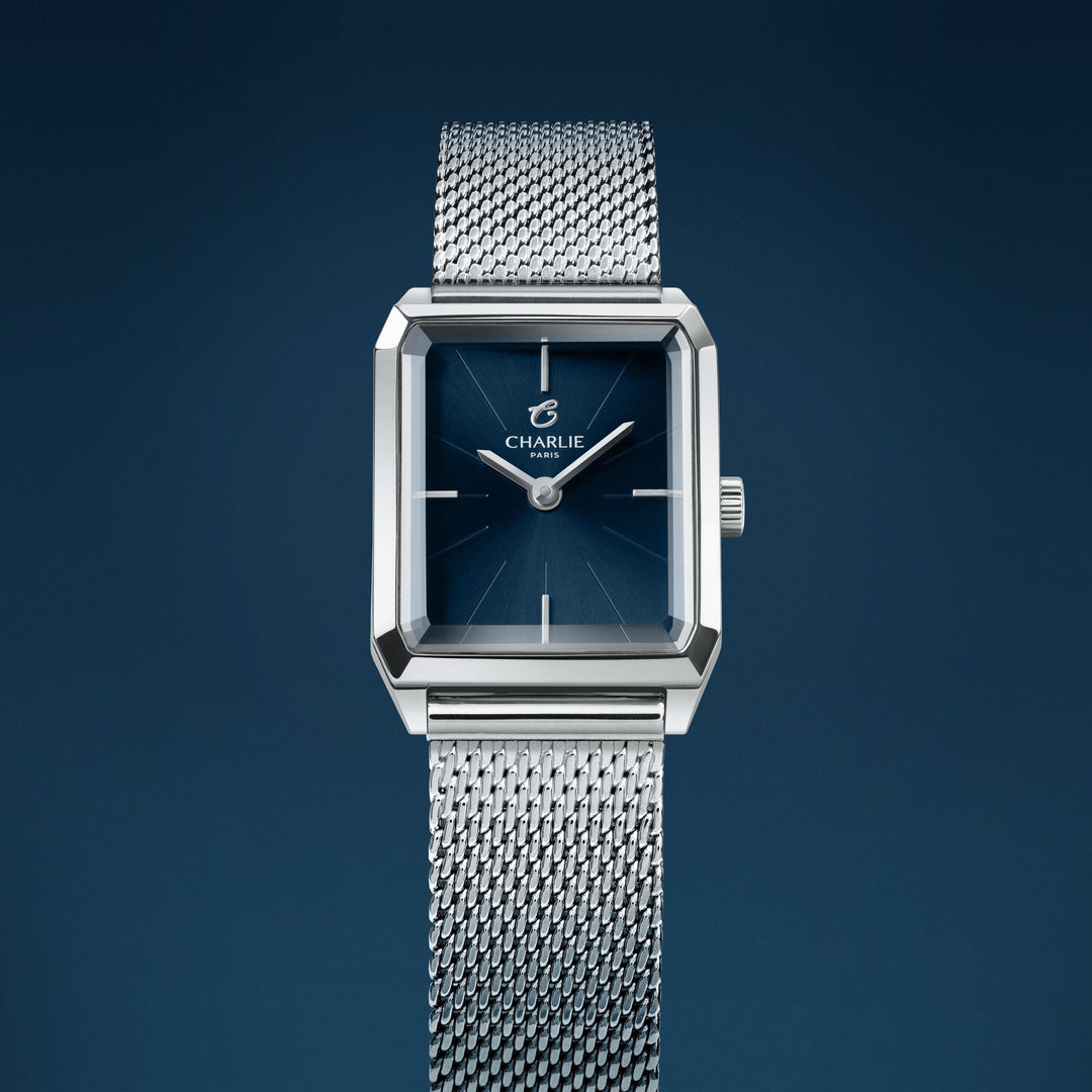 Montre Charlie Paris MONCEAU Acier &amp; Bleu 36 mm