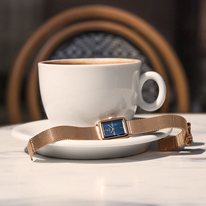 Montre Charlie Paris MONCEAU Or Rosé &amp; Bleu 36 mm