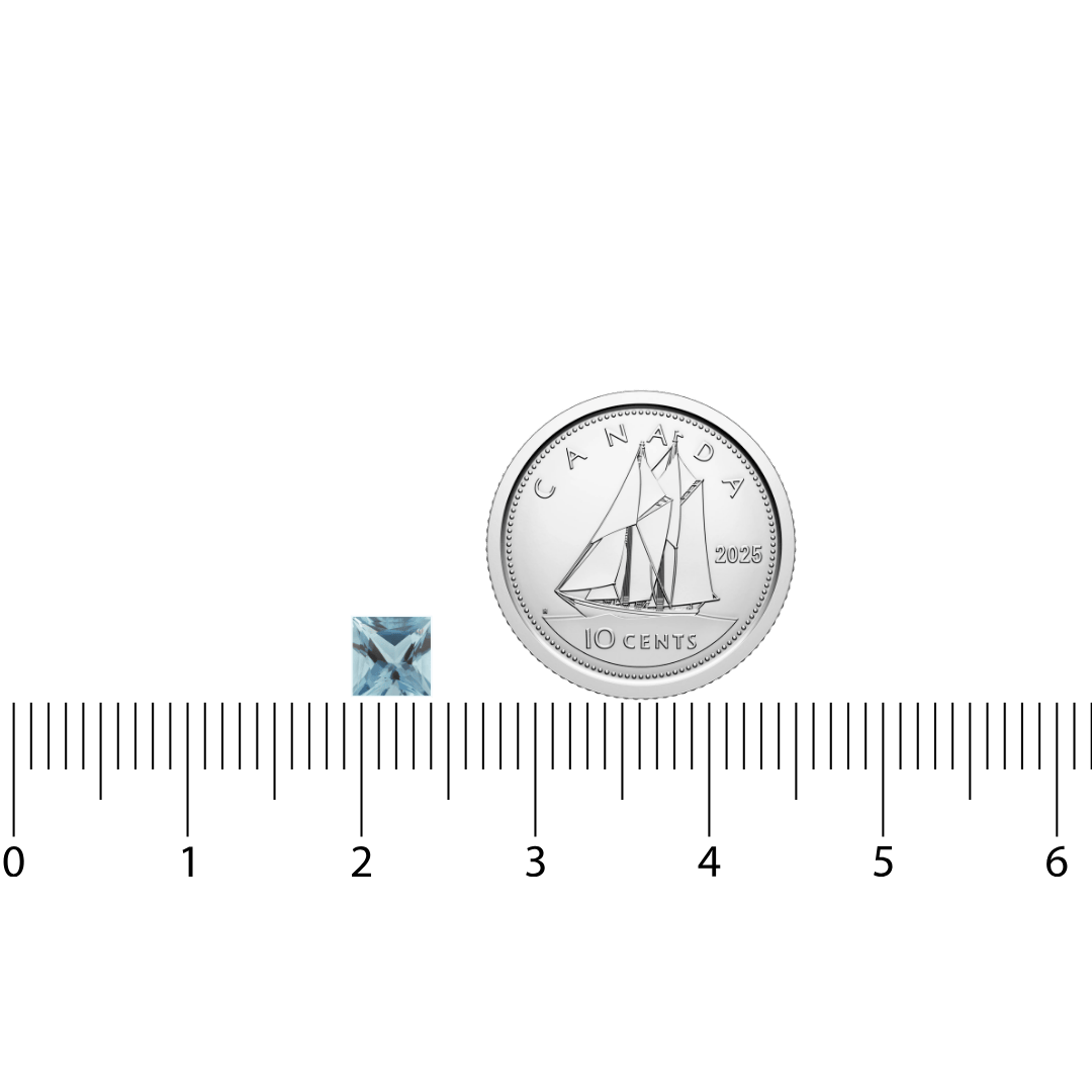Mathieu Blanchard 4.9 x 4.9mm Aigue-marine Naturel de Madagascar Taille Princesse 4.9x4.9 mm