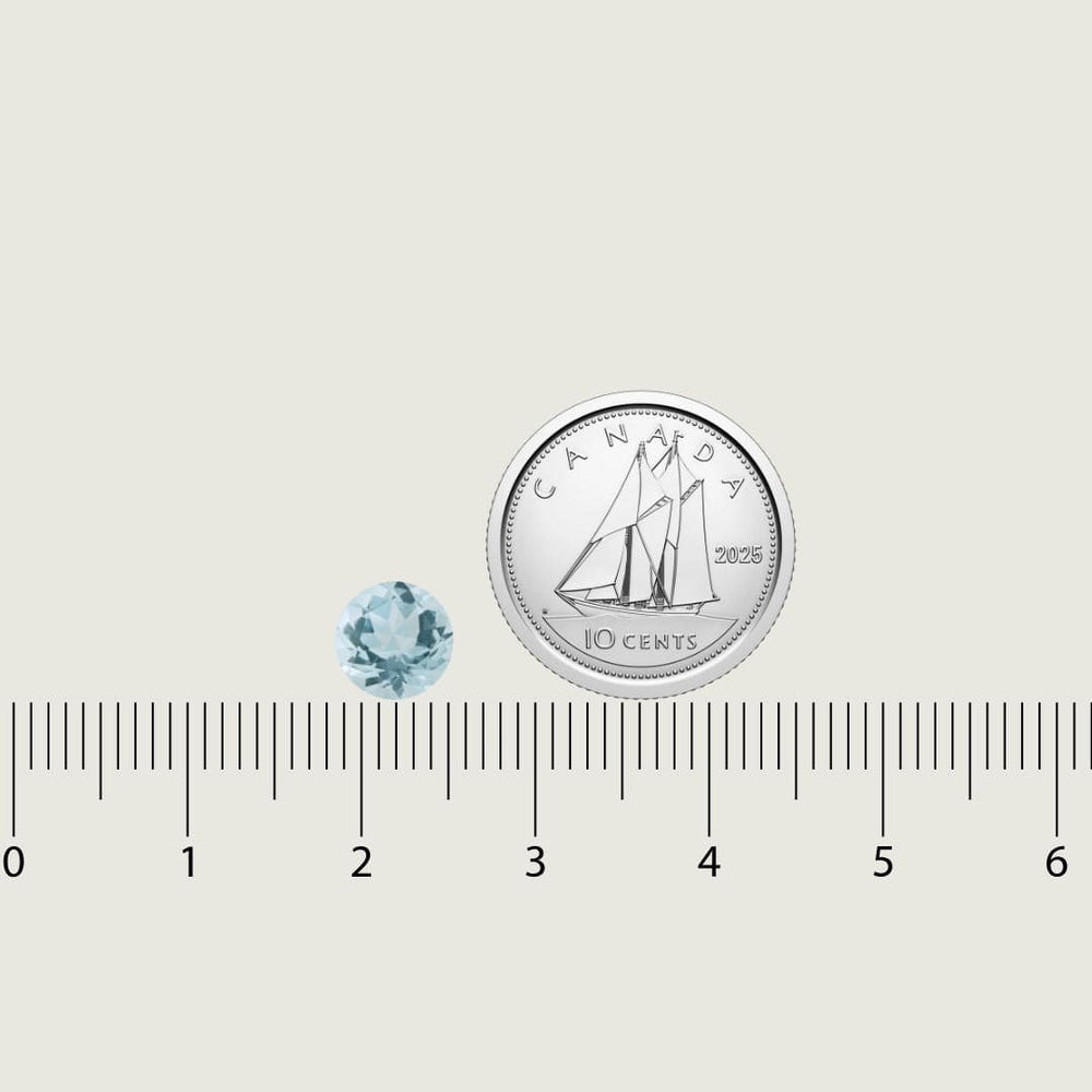 Mathieu Blanchard Aigue-marine Naturel Taille Brillant Rond 7mm