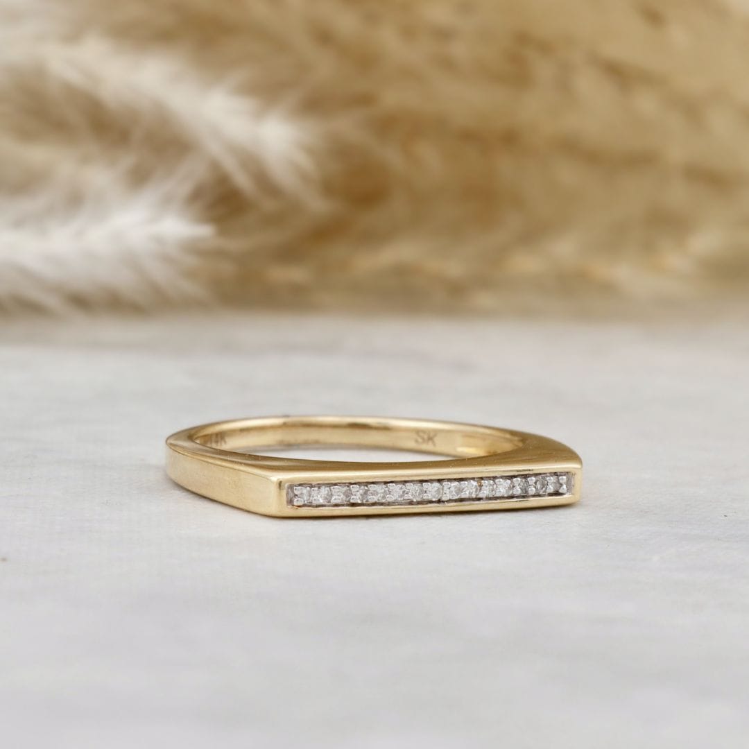 Bague Barre de Diamants Mathieu Blanchard Bagues Bague Barre de Diamants 0,05ctw | Mathieu Blanchard Joaillerie Mathieu Blanchard Joaillerie