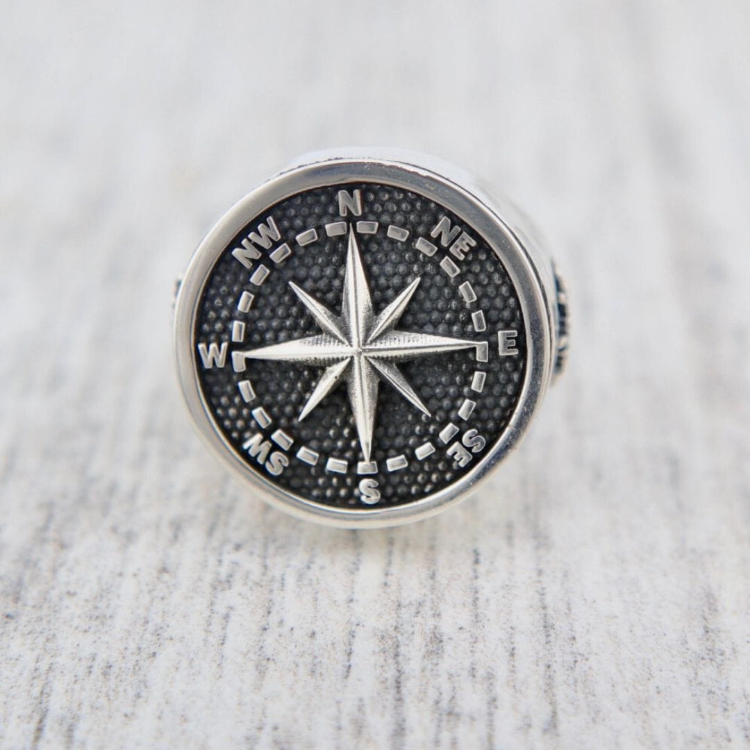 Mathieu Blanchard Bagues Bague Boussole en argent sterling
