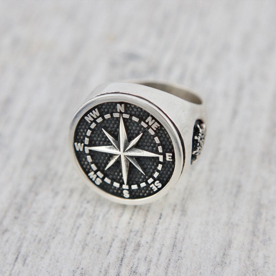 Mathieu Blanchard Bagues Bague Boussole en argent sterling