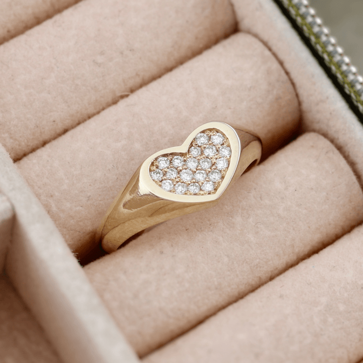 Bague Cœur et diamants Mathieu Blanchard Bagues Bague Coeur en or 14K - 18K et diamants 0,20 ctw | Mathieu Blanchard  Mathieu Blanchard Joaillerie