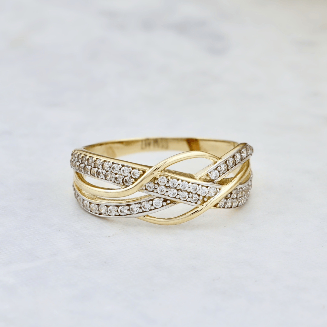 - Bagues Bague Croisée en or 10K