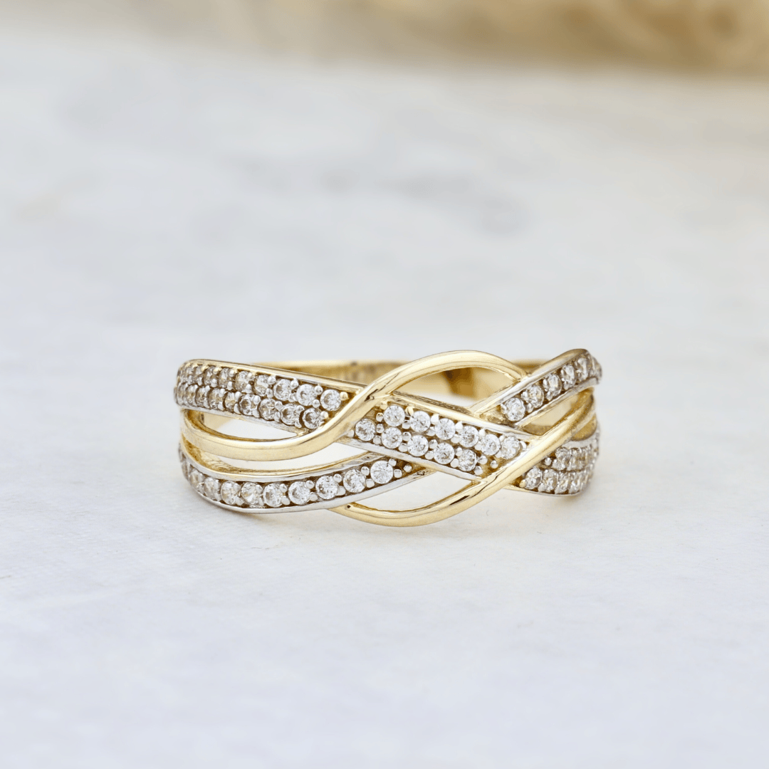 - Bagues Bague Croisée en or 10K