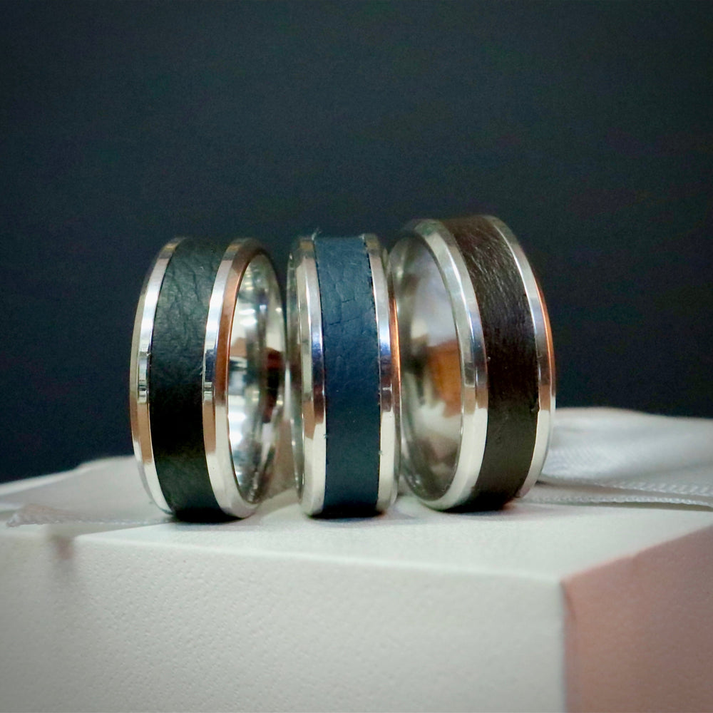Mathieu Blanchard Bague Bague Cuir et acier