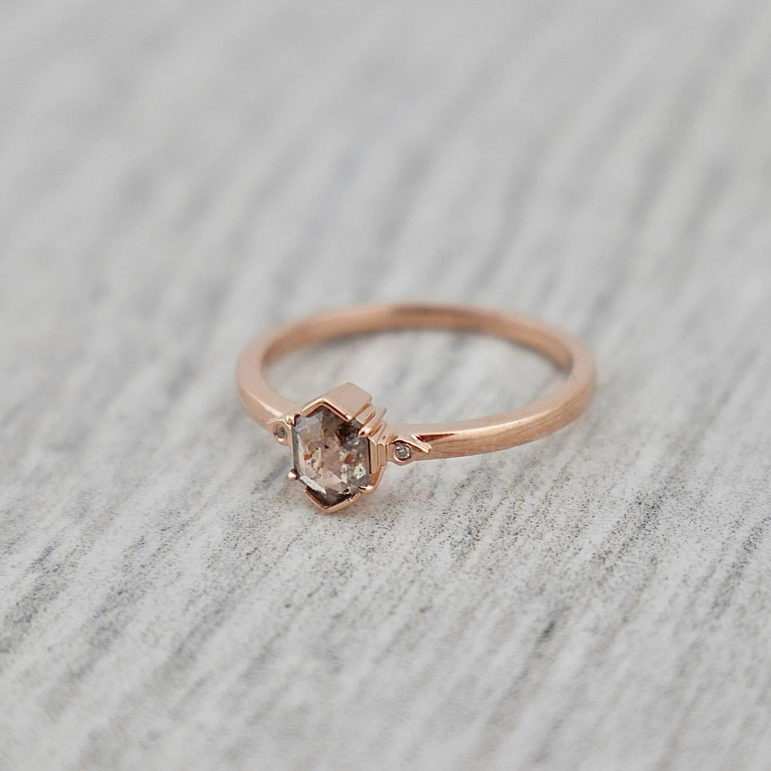 Bague diamant sel &amp; poivre Mathieu Blanchard Bagues Bague diamant sel &amp; poivre Mathieu Blanchard Joaillerie