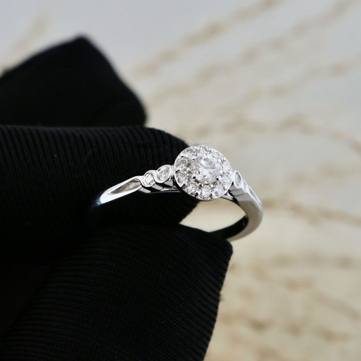 Mathieu Blanchard Bagues Bague diamant solitaire avec halo