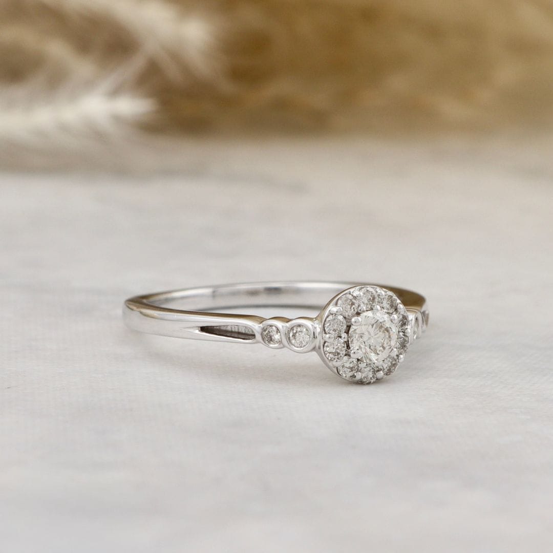 Mathieu Blanchard Bagues Bague diamant solitaire avec halo