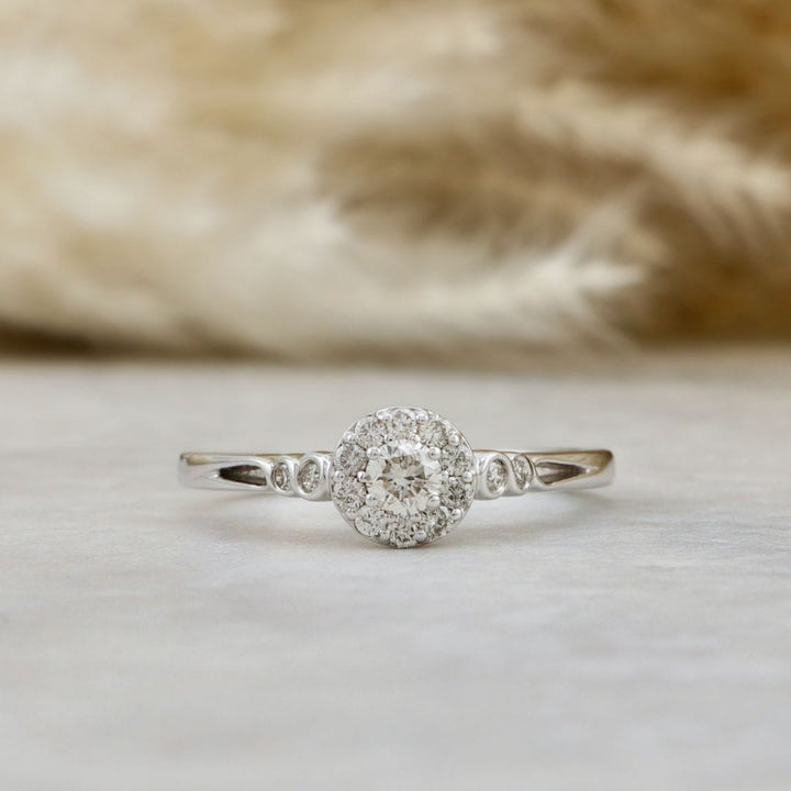 Mathieu Blanchard Bagues Bague diamant solitaire avec halo