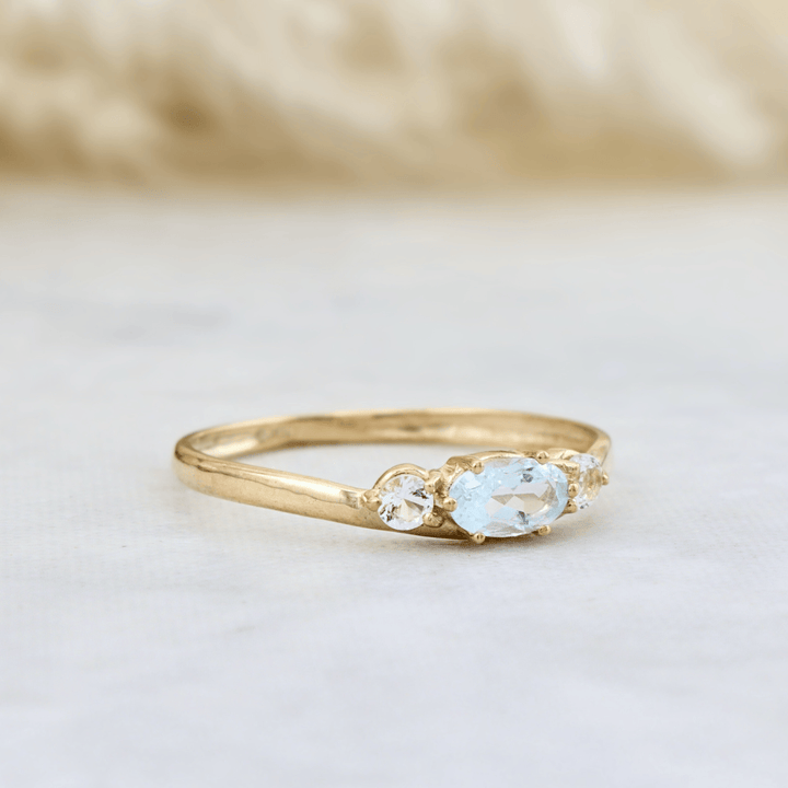 - Bagues Bague en or 10K et topaze bleu & blanc