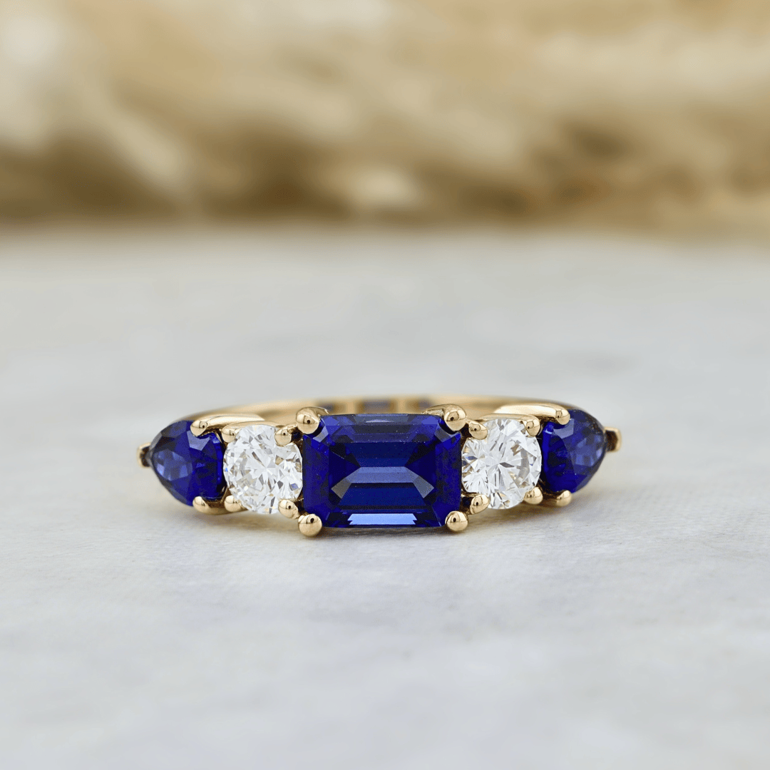 Mathieu Blanchard Bague en or 14K - 18K ou platine, saphirs et diamants