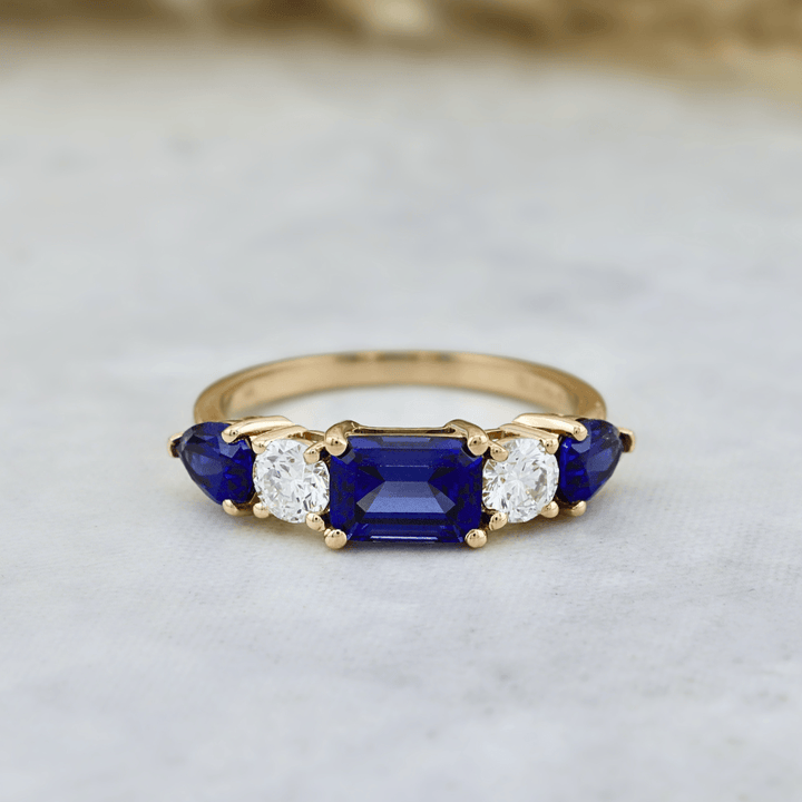 Mathieu Blanchard Bague en or 14K - 18K ou platine, saphirs et diamants