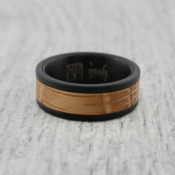 Roadtripmadewood Bagues Bague en tungstène et bois de whisky