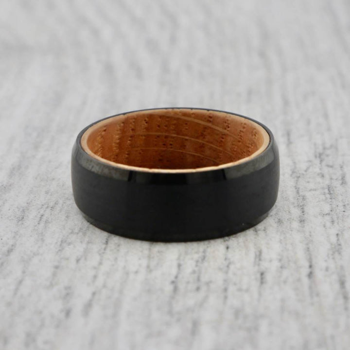 Roadtripmadewood Bagues Bague en tungstène et bois de whisky