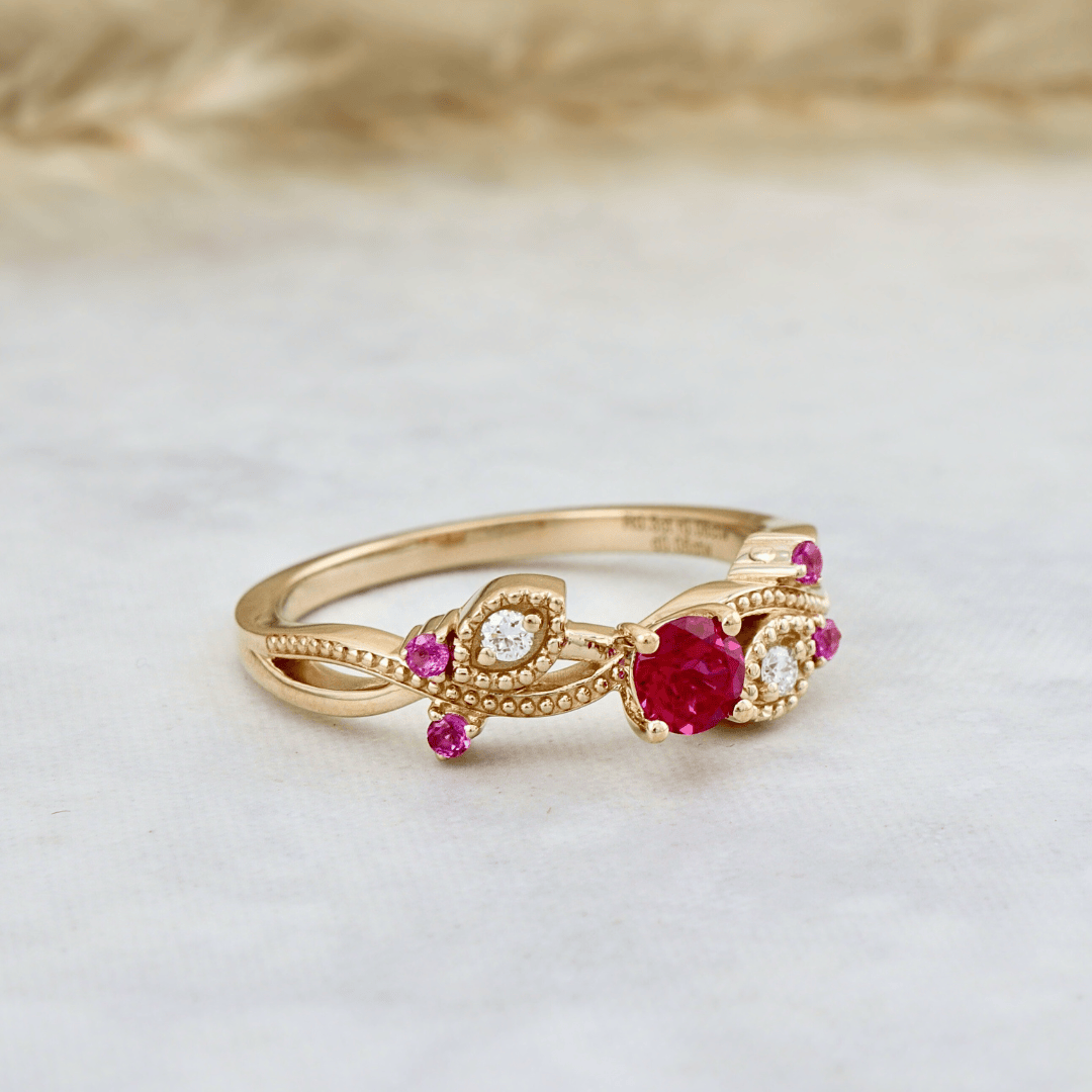 - Bagues Bague Enchanteresse en Diamants et Rubis