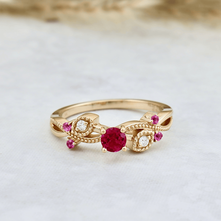 - Bagues Bague Enchanteresse en Diamants et Rubis