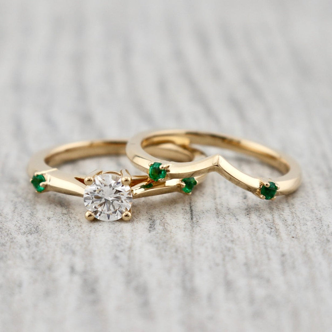 Bague ensemble D'alliance Émeraude et Diamant 0,5 ct Mathieu Blanchard Bagues Bague Émeraude et diamant naturel | Mathieu Blanchard Mathieu Blanchard Joaillerie